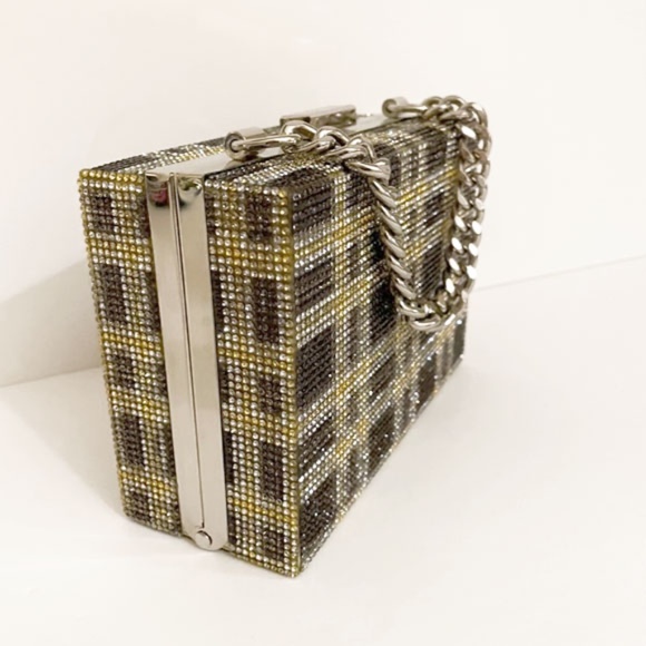 CRYSTALS EMBELLISHED BOX CLUTCH NWT - Picture 5 of 8